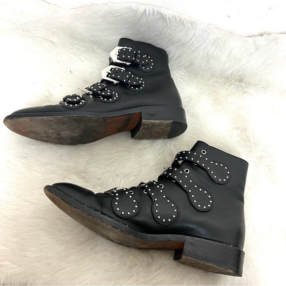 Givenchy Elegant Prue Moto Studded Leather Ankle Boots - Picture 8 of 16